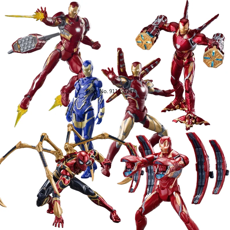 

MORSTORM E-model Marvel Iron Man MK50 49 46 85 47 43 MK7 Iron SpiderMan Deluxe 1/9 Scale Action Figure Assembled Model Gift Toy