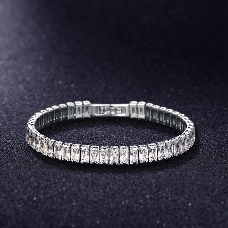 

2.5*5 Rectangular Copper Inlaid Zircon Bracelet Simple Fashion Unisex Diamond High Quality Bracelet High-end Wedding Bracelet