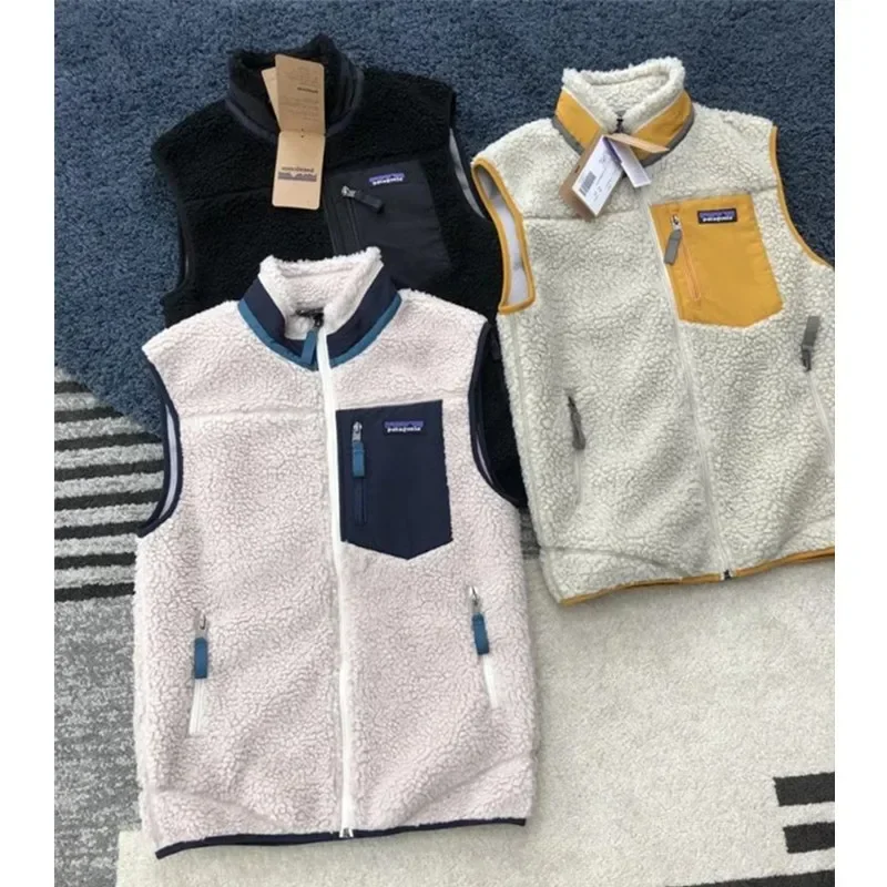 

Флисовый мужской и женский жилет Meishi Pata, пальто из овечьей шерсти, Повседневная Свободная куртка, Спортивная майка на осень/зиму