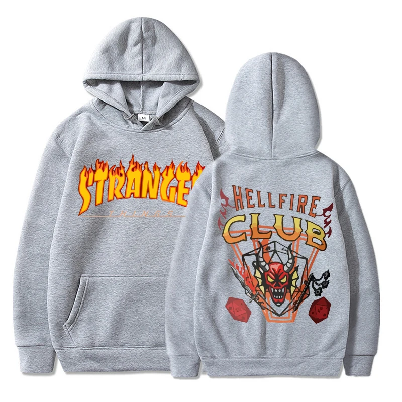 Stranger Things 4 Hoodie Hellfire Club Sweatshirts Graphic Printing TV Series Hoodies Mens Casual Long Sleeve Hoody Streetwear