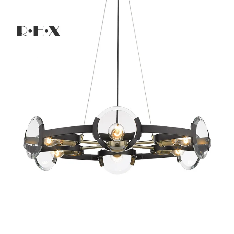 

Винтажный светодиодный Кристальный потолочный светильник, винтажная лампа, скандинавский домашний декор, кухонный остров, люминесцентный ...