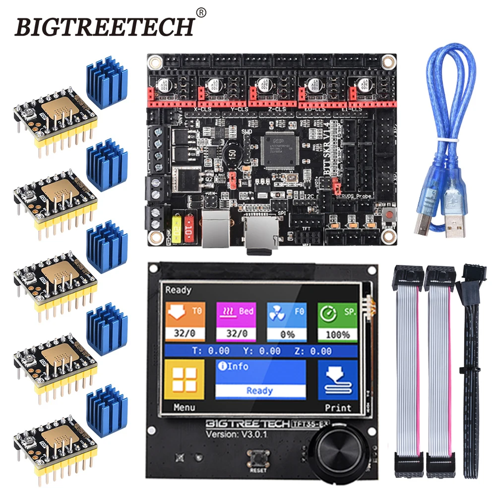 

BIGTREETECH SKR V1.4 Turbo Motherboard TFT35 E3 V3.0 Touch Screen TMC2209 Driver Upgrade For Ender3 3D Printer VS Octopus Pro