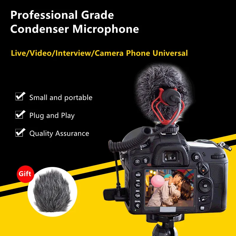 

WS-M2 Video Microphone Directional Shotgun on Camera MIC for DJI OSMO Smartphone GoPro Micro Smartphone Recording