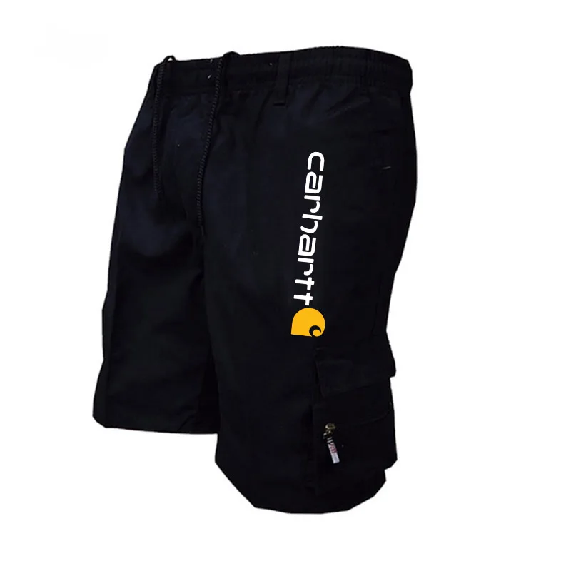 

Summer Casual Men Solid Color Multi-pockets Drawstring Baggy Cargo Shorts Pants Multi-pockets Drawstring Cargo Shorts Pants