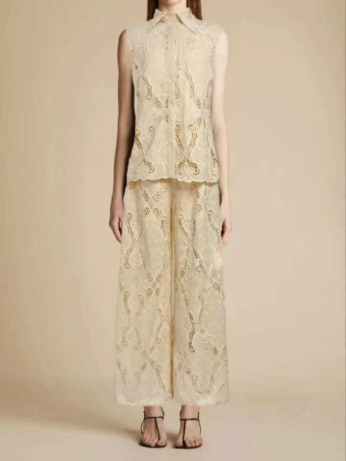 Женский Повседневный свободный комплект из двух предметов топ без рукавов с