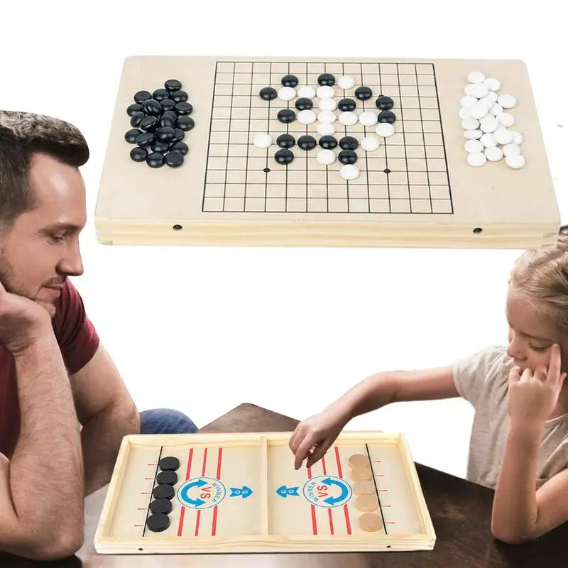 Настольная игра Рогатка | Интерактивная деревянная с быстрым носком и шайбой