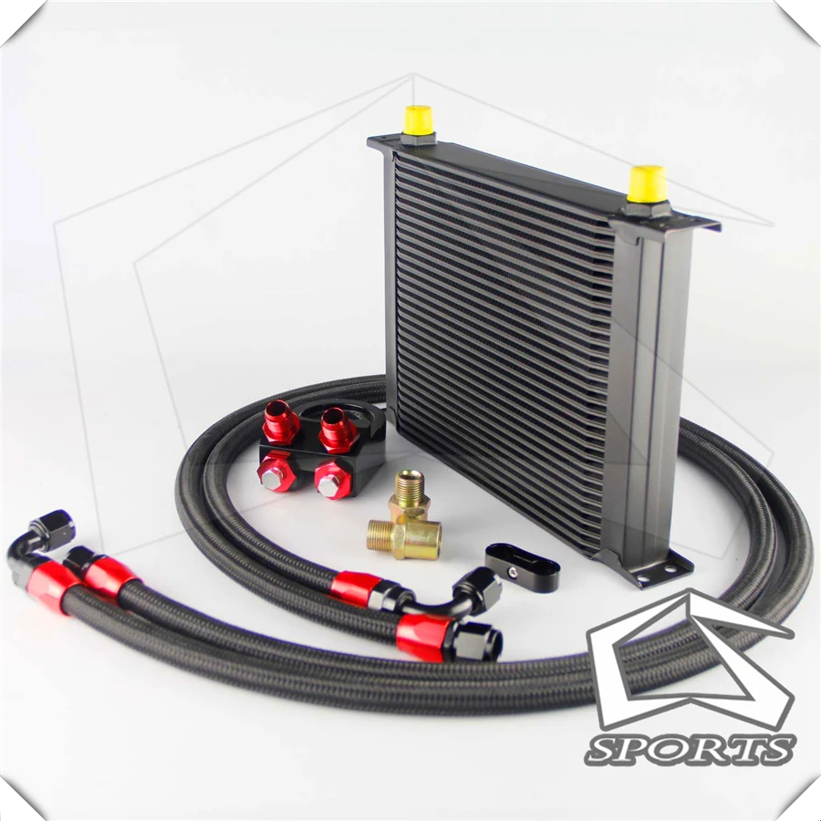 

30 Row AN8 Engine Oil Cooler + 3/4*16 & M20 Filter Adapter hose Kit