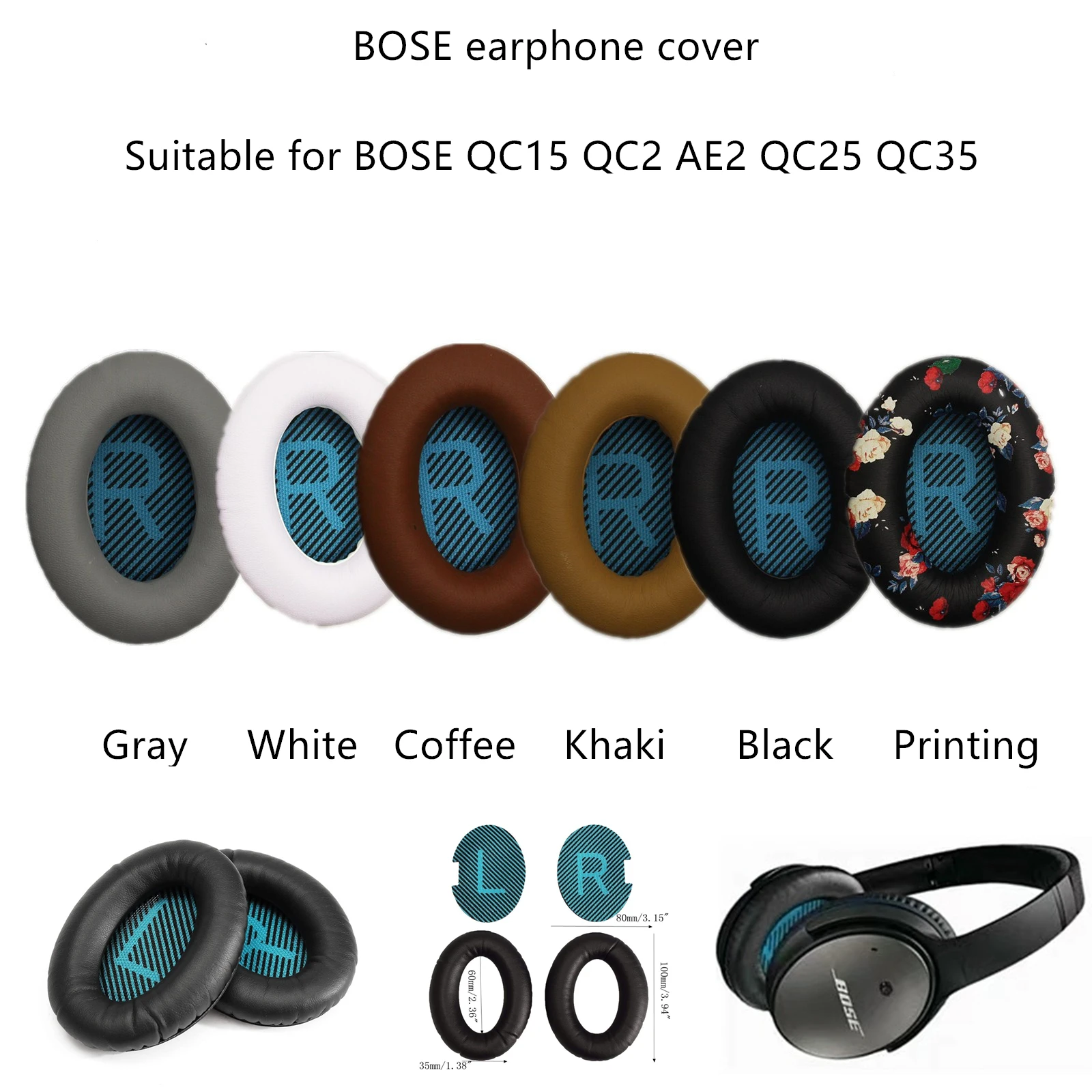 

10 Pairs For BOSE QC2 QC15 AE2 QC25 QC35 Headphones Set Sponge Earmuffs Earphones Headphones Headphones Accessories