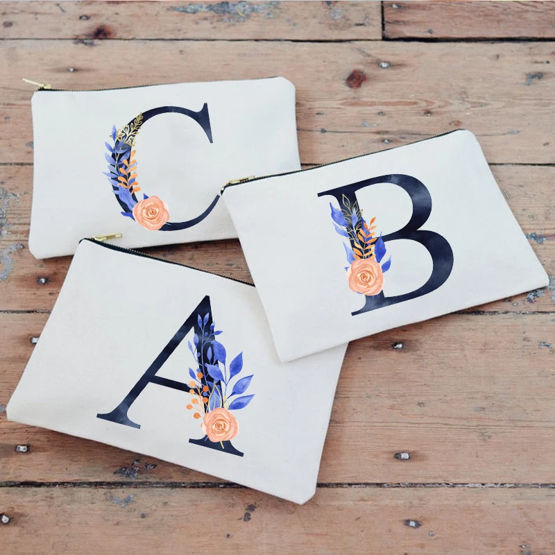 

Letter Flowers Print Multifunction Travel Cosmetic Bags Women Toiletries Organizer Female Storage Makeup Cases Purse Pencil Bag