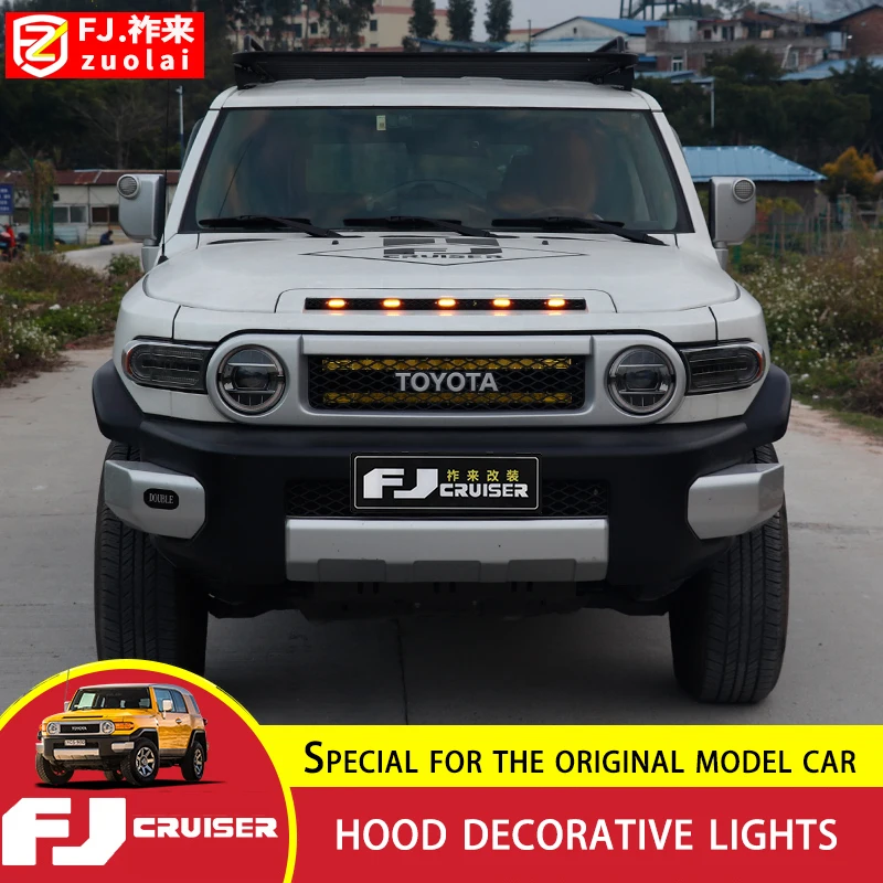 

For Toyota FJ Cruiser Hood Decorative Lights Cruiser Racing Grills Front Grid Light Hood Decoration High Brightness Accessories