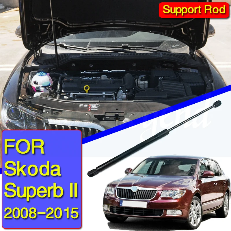 

FIT FOR Skoda Superb II 2008-2015 ACCESSORIES CAR BONNET HOOD GAS SHOCK STRUT LIFT SUPPORT CAR STYLING BONNET Support rod