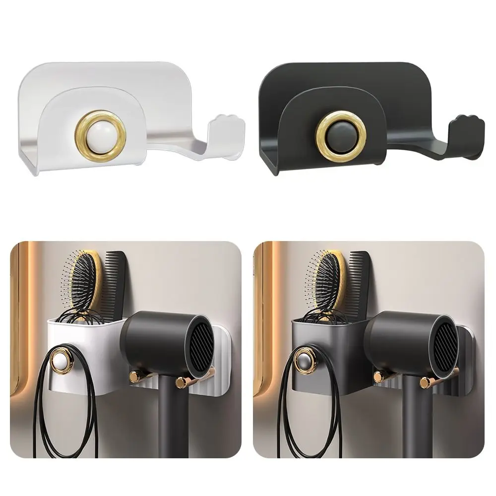 

Wall Mounted Household with Storage Organizer Stylist Tool Bathroom Shelf Hair Dryer Holder Bracket Hairdryer Rack