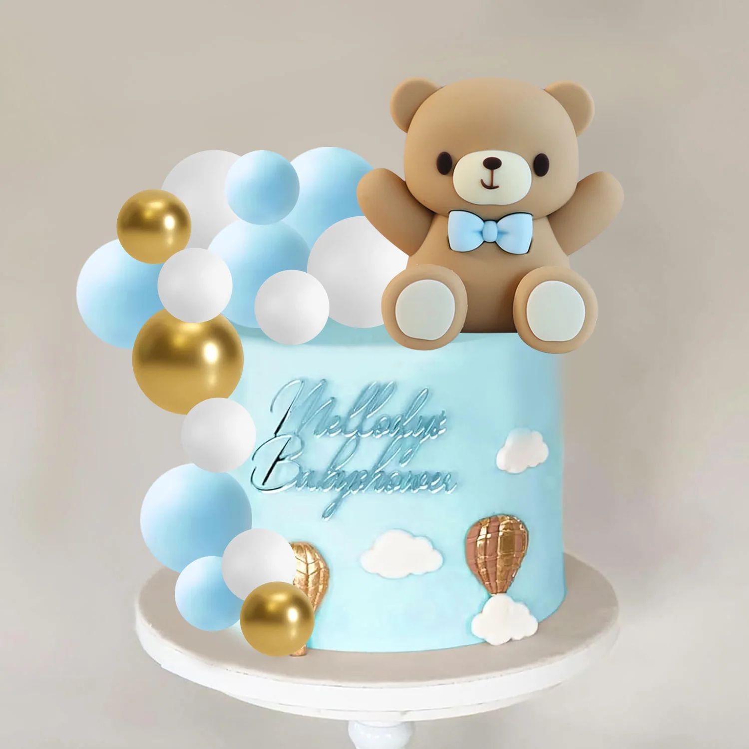 Синий Галстук-бабочка Топпер Для Торта Детское Украшение Вечеринки Дизайн С