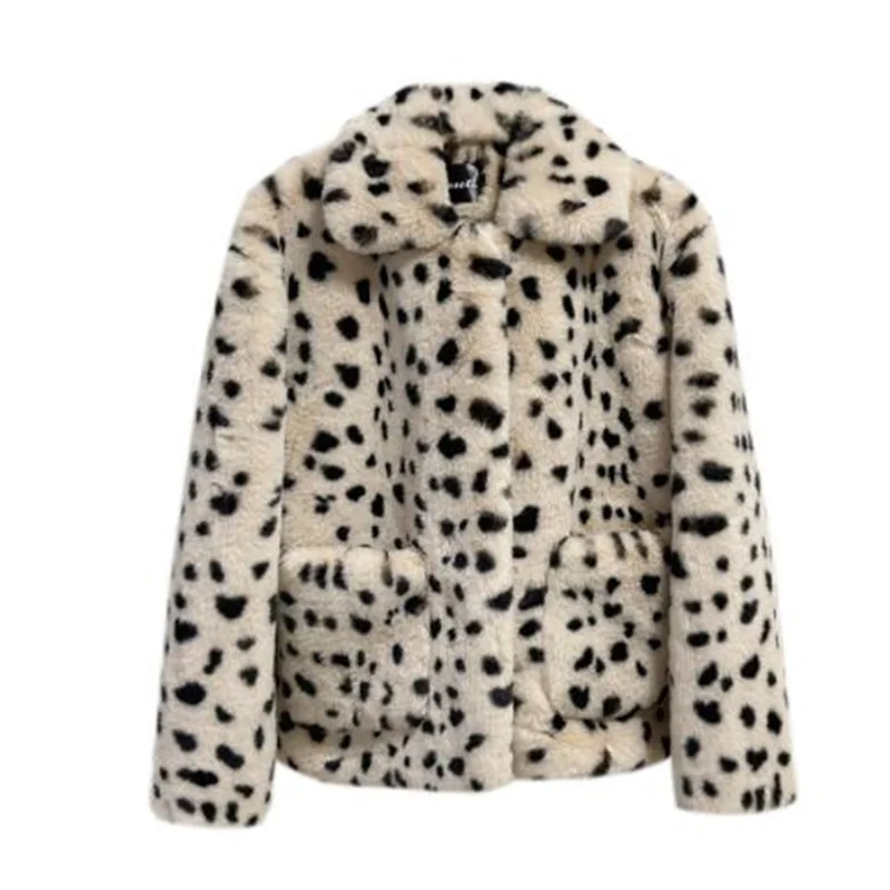 Faux fur leopard coat women's jackets winter short clothes korean young loose fashion пальто куртка женская зима куртка женская