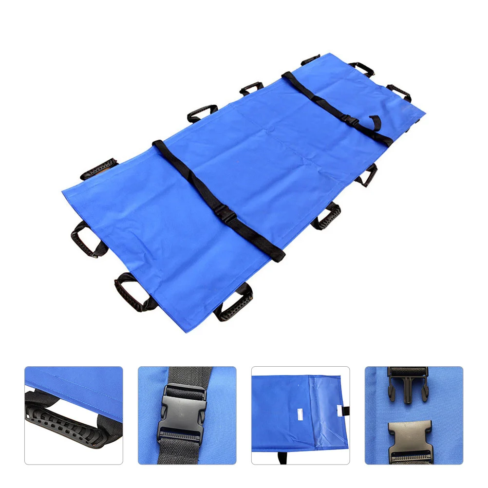 

Heavy Duty Suspenders First Aid Folding Stretcher 12 Handles Emergency Lifting Canvas Home Foldable