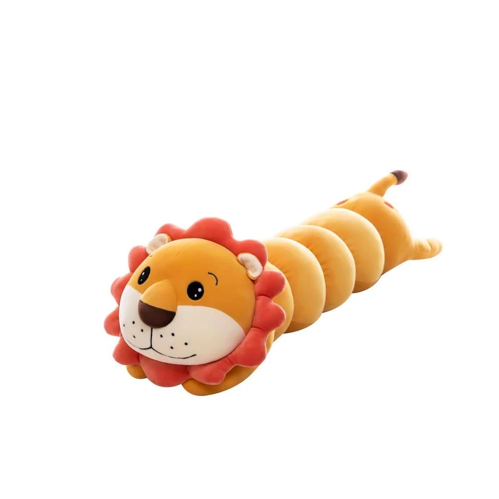 

85-140cm 1pc Giant Kawaii Caterpillar Shaped Animals Pillows Cute Husky Dog Lion Rabbit Plush Stuffed Dolls Toys for Kids