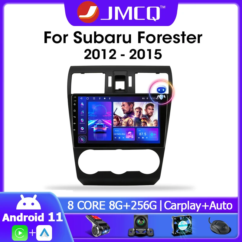 JMCQ 2din Android 11.0 For Subaru Forester XV WRX 2012-2015 Car Radio Multimedia Player GPS Navigaion 4G Carplay DSP Head Unit