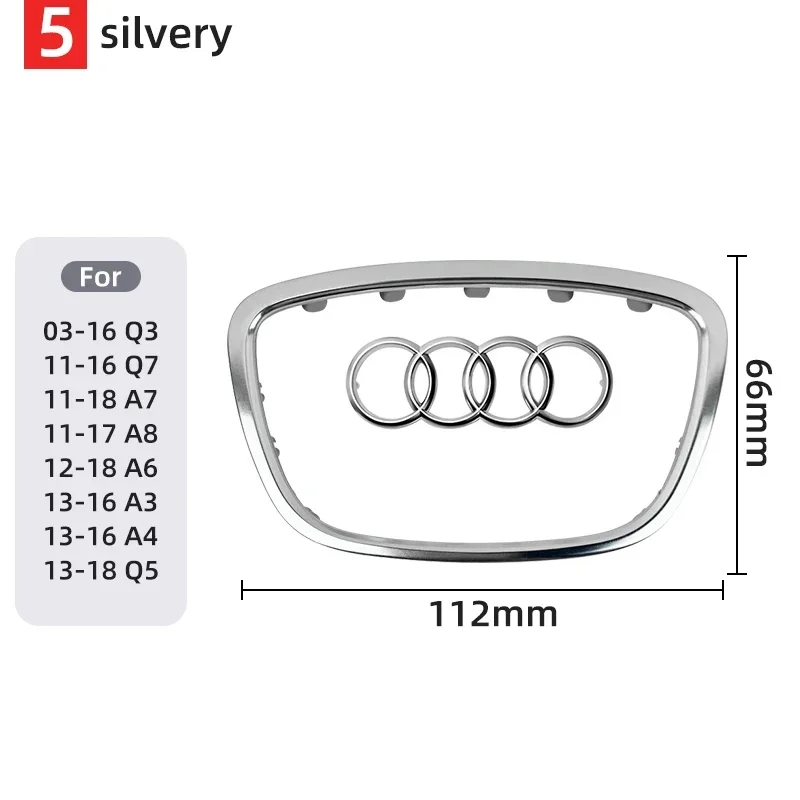 

Автомобильная наклейка на руль для Audi A6L A3 A4 A5 A6 A7 A8 Q3 Q5 Q7 Q8 TT S5 S7 S8 RS7 RS6 Эмблема Замененный логотип Автоаксессуары