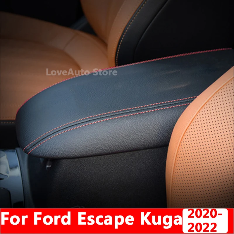 

For Ford Escape Mk4 Kuga Mk3 2020 2021 2022 Central Armrest Box Protective Leather Cover Interior Decorative Pad Accessories