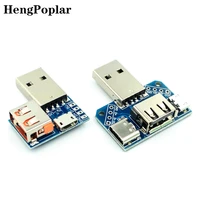 1pcs dc 5v 4 in 1 usb to micro to type c 4p 2 54mm connector adapter plate male to female usb connector