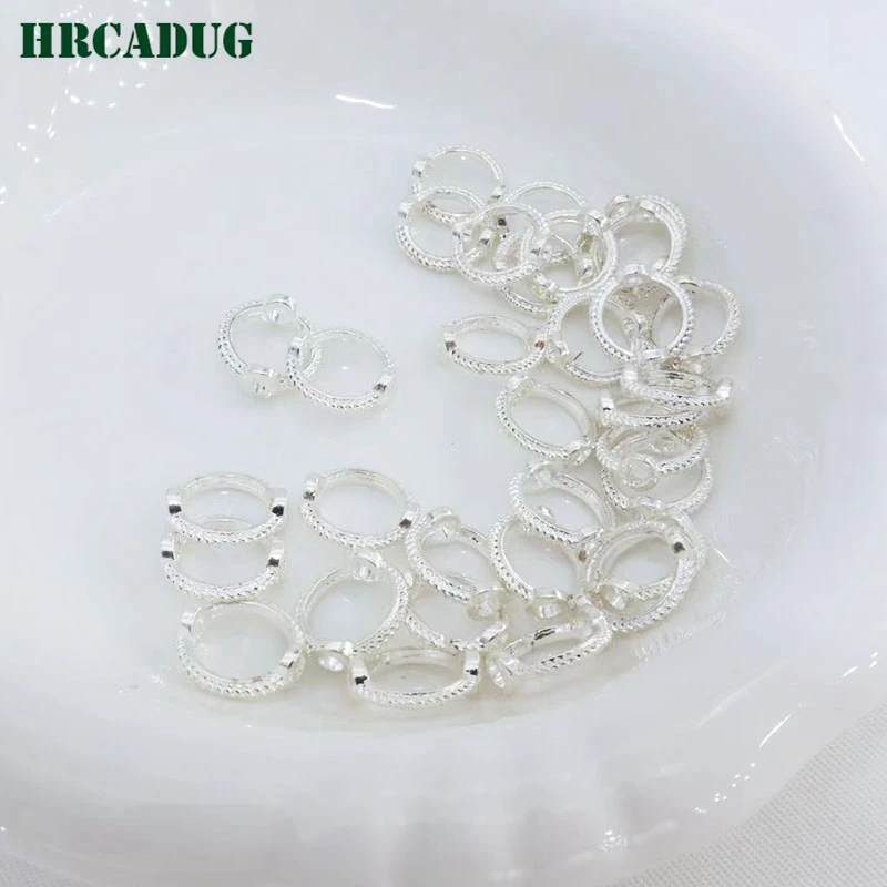 DIY Accessories 18K Gold Plated Bead Sleeve Set Through Hole Bead Circle For Jewelry Making Supplies Connect Beads Frame Ring