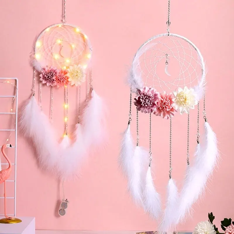 

Dream Catcher Pendant Bedroom Girl Room Pendant Creative Weaving Feather Wind Chime Girl Couple Gift Home Pendant Gift