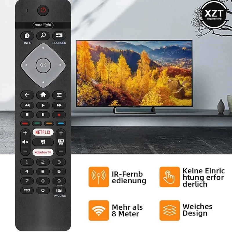 Philips Ambilight 4K 스마트 LED TV 리모컨 교체용, BRC0884402/01 75PUS6754/12 65PUS6754/12 65PUS6704 55PUS6754 용