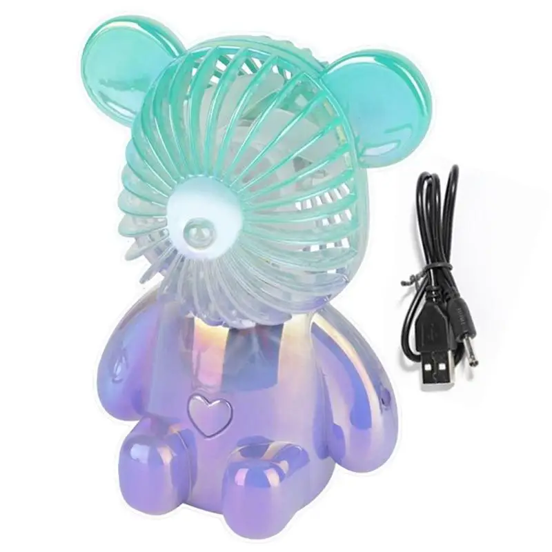 

Violent Bear Fan USB Rechargeable Mini Handheld Fan Colorful Outdoor Mini Creative Desktop Mute Charging Portable Handheld Fan