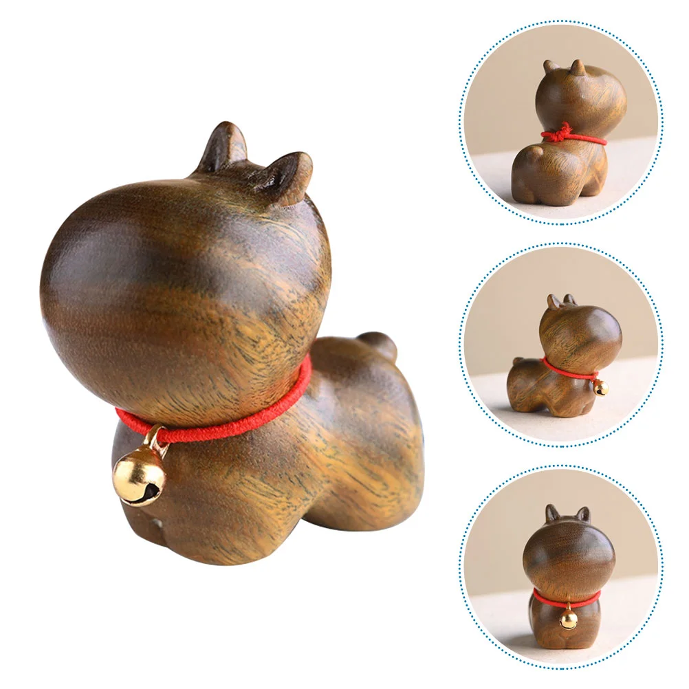 

Hippo Statue Figurines Animal Figurine Wooden Elephant Decor Decoration Figure Ornament Carved Mini Home Sculpture Ganesh