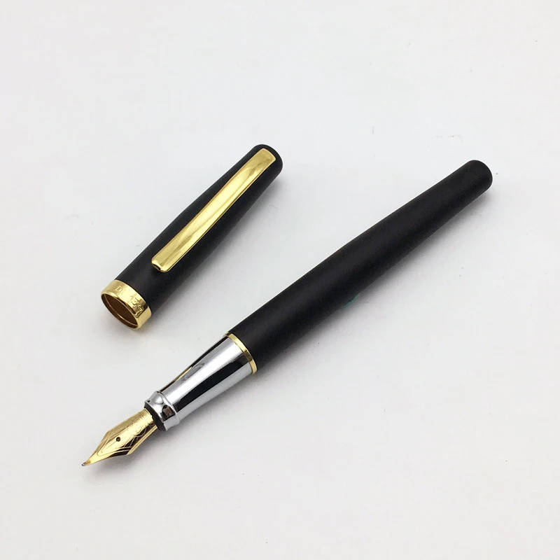 

Wholesale Duke 209 Classic Bent Nib Calligraphy Frosted Black And Golden Metal Fountain Pen Writing Ink Pen