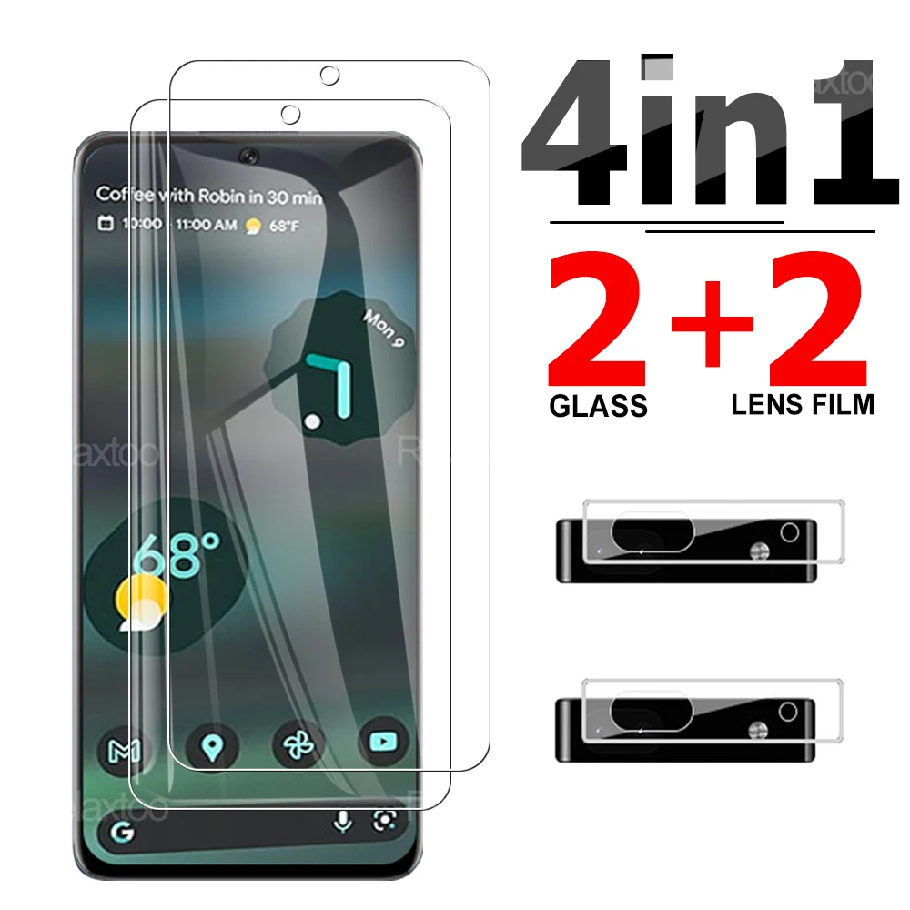 

Защитное стекло 4 в 1 для Google Pixel 6a 6 a, закаленное стекло для Google pixel 6, Защитная пленка для HD экрана, пленка для объектива камеры, полное покрыти...