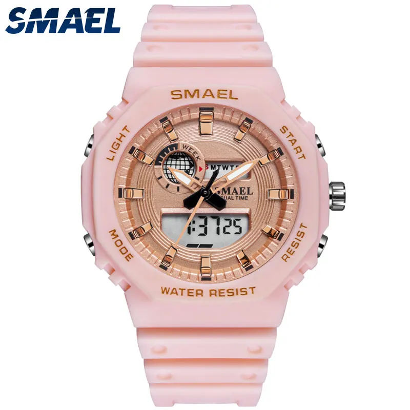 

Women Watches Sport Waterproof Watch Kids Dual Time Display Digital Stop watch Alarm Clock 8037 Sports Bracelet Girls Watches