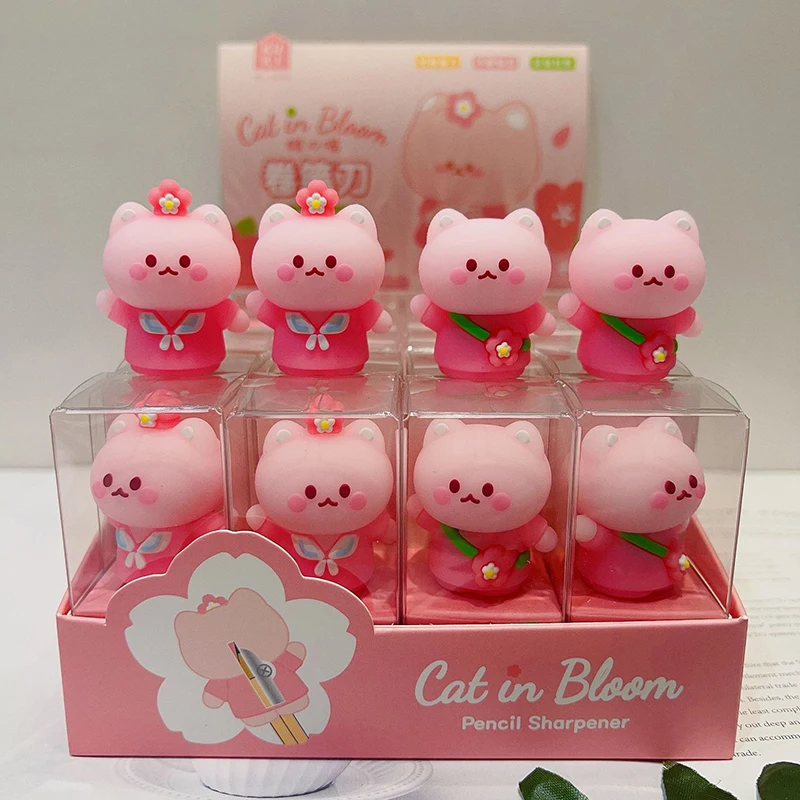 

1pc Cartoon Sakura Cat Design Pencil Sharpener Cute Mini Portable Pencil Sharpener Kawaii Stationery Office Supplies Funny Gifts