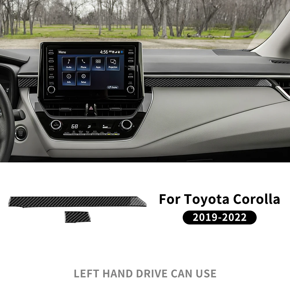 

Настоящая мягкая наклейка из углеродного волокна для Toyota Corolla 2019 2020 2021 2022 2023 2024Co-pilot, полосная панель RHD LHD, аксессуары для интерьера