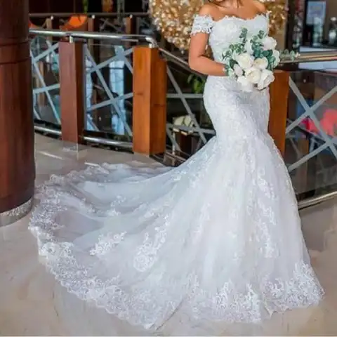 Women's Sweetheart Wedding Dress Plus Size Lace Up Bridal Gowns Luxury Lace Embroidery Mermaid Wedding Dresses Custom Made