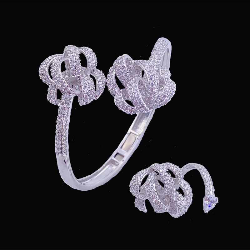 Браслет с кольцом и микропокрытием для вечерние | Украшения аксессуары