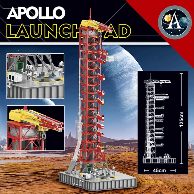 Конструктор пусковая Волшебная башня Apollo совместимая с 21039 Saturn V