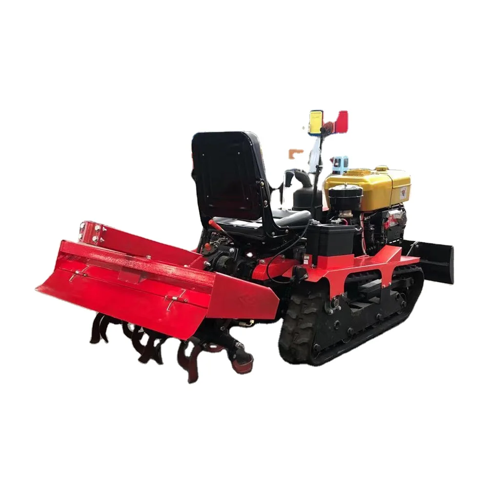 

Agricultural Diesel Engine 25 horsepower Small Four-Wheel Sitting Drive Crawler Tractor with Rotary Tiller