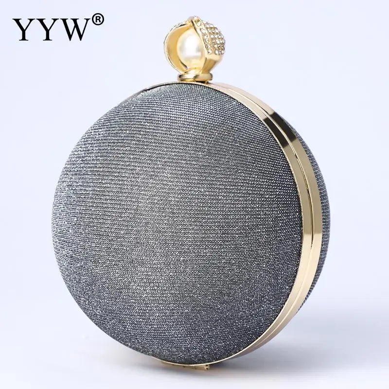 

Circular Women Wedding Evening Clutch Round Ball Bag Handbags Crossbody Party bag Wedding Purses Shoulder Bags Gillter Handbag