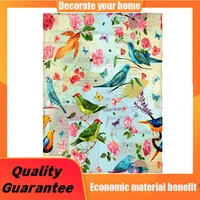 kameng 58 x 80 inch print with birds flowers and butterflies super soft throw blanket comfortable warm velet plush bed blankets
