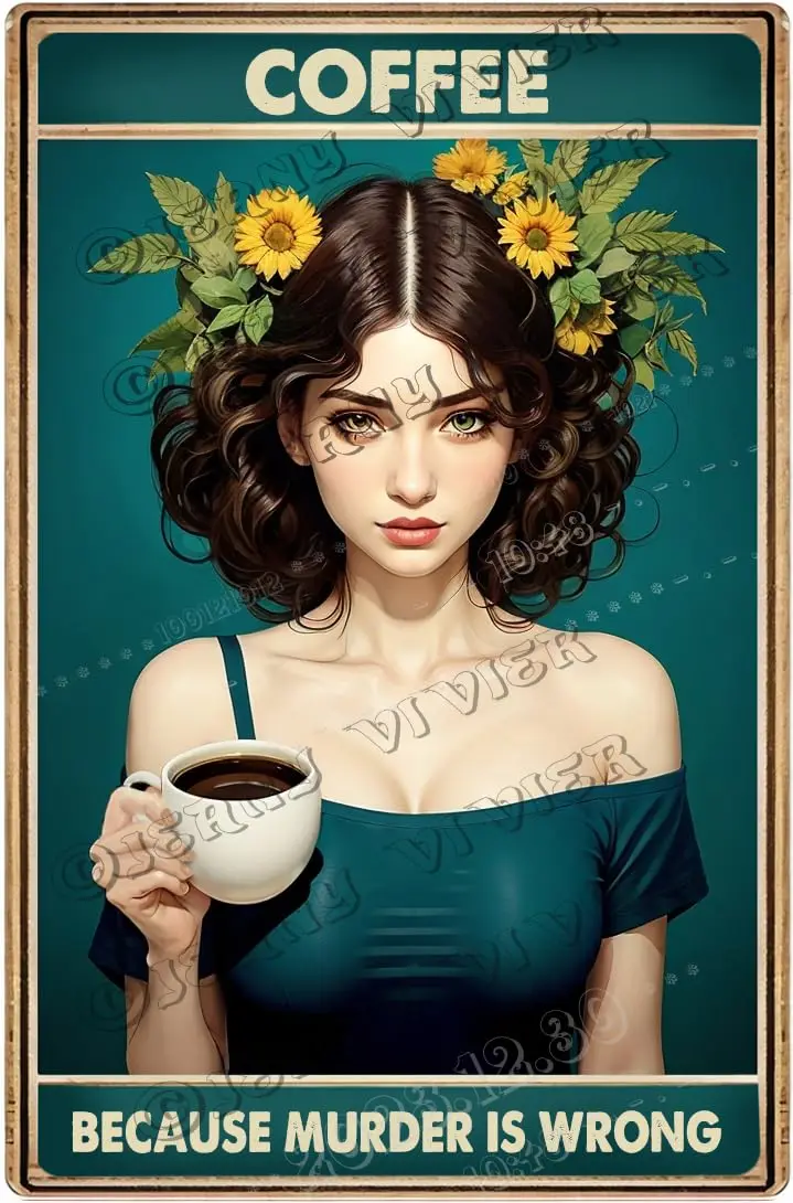 Кофе потому что убийца-неправильная новинка жестяной знак для украшения кафе