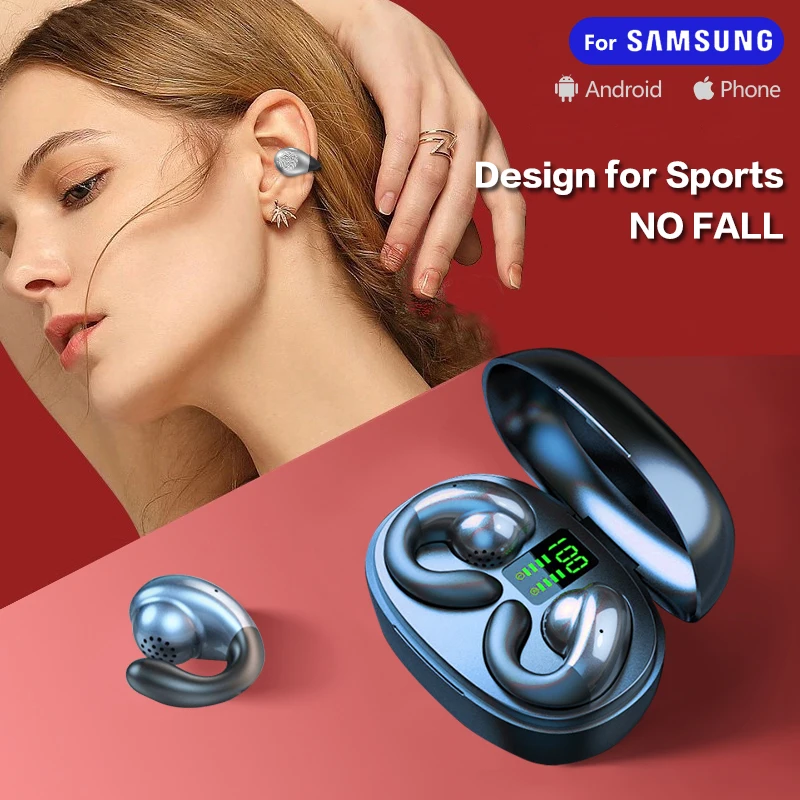 

Open Ear Sport Headphones Bluetooth for Samsung s22 s10 s20 Wireless Earbuds with Earhooks Bone Conduction for Running Workout