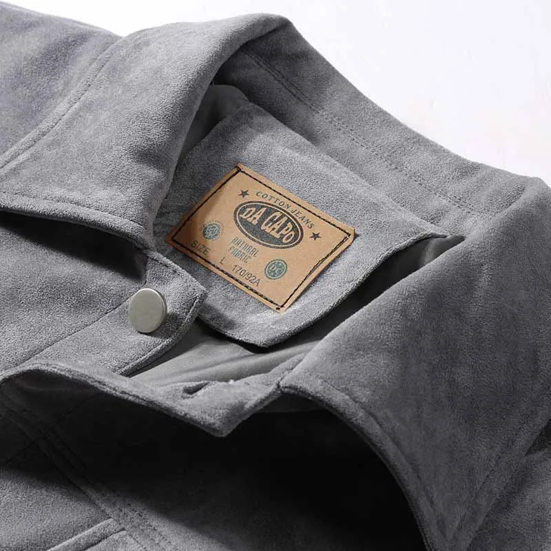 2022 Модные мужские замшевые кожаные куртки пальто однотонные верхняя одежда для