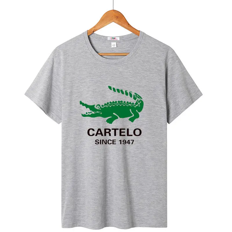 CARTELO Cotton Crew Neck T-Shirt Summer New Casual Graphic Print Short Sleeve Top