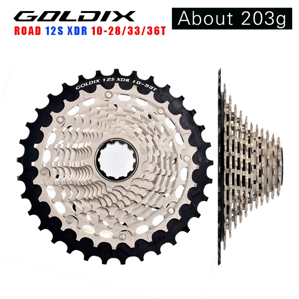 

GOLDIX Road 12 speed cassette XDR 28T 33T 36T k7 staal cnc lichtgewicht tandwiel voor road elektronisch schakelen r9270 r8170