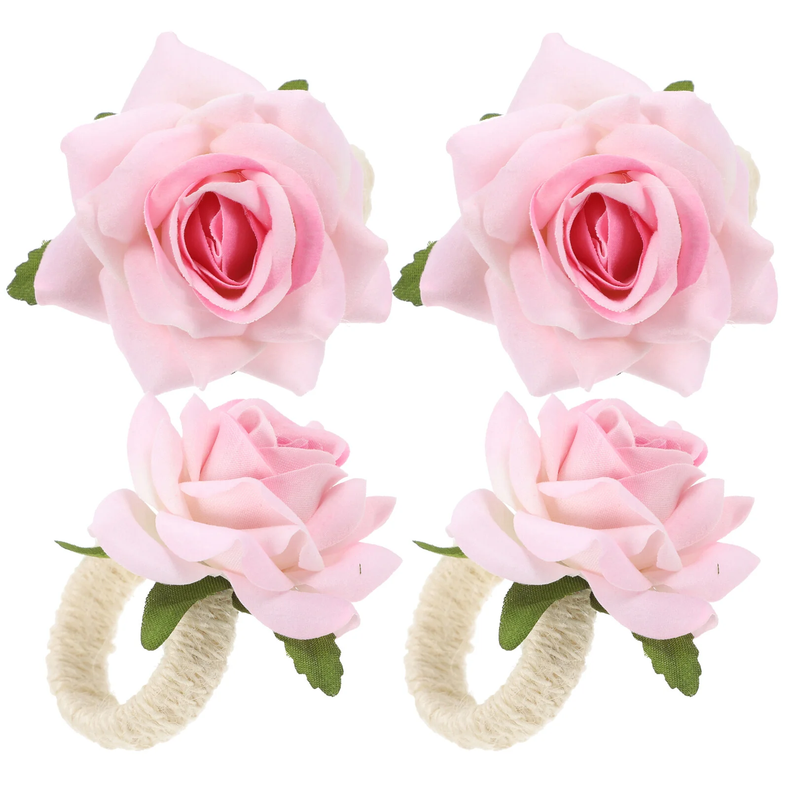 

4 Pcs Wedding Ceremony Decorations The Flowers Napkin Rings Party Set Holder Serviette Plastic Clasps Accessory Bride