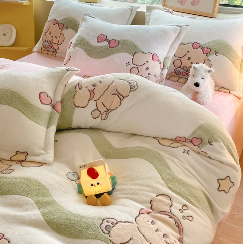 Bonenjoy Пододеяльник с принтом Меланж Бархатный пододеяльник Мягкое одеяло