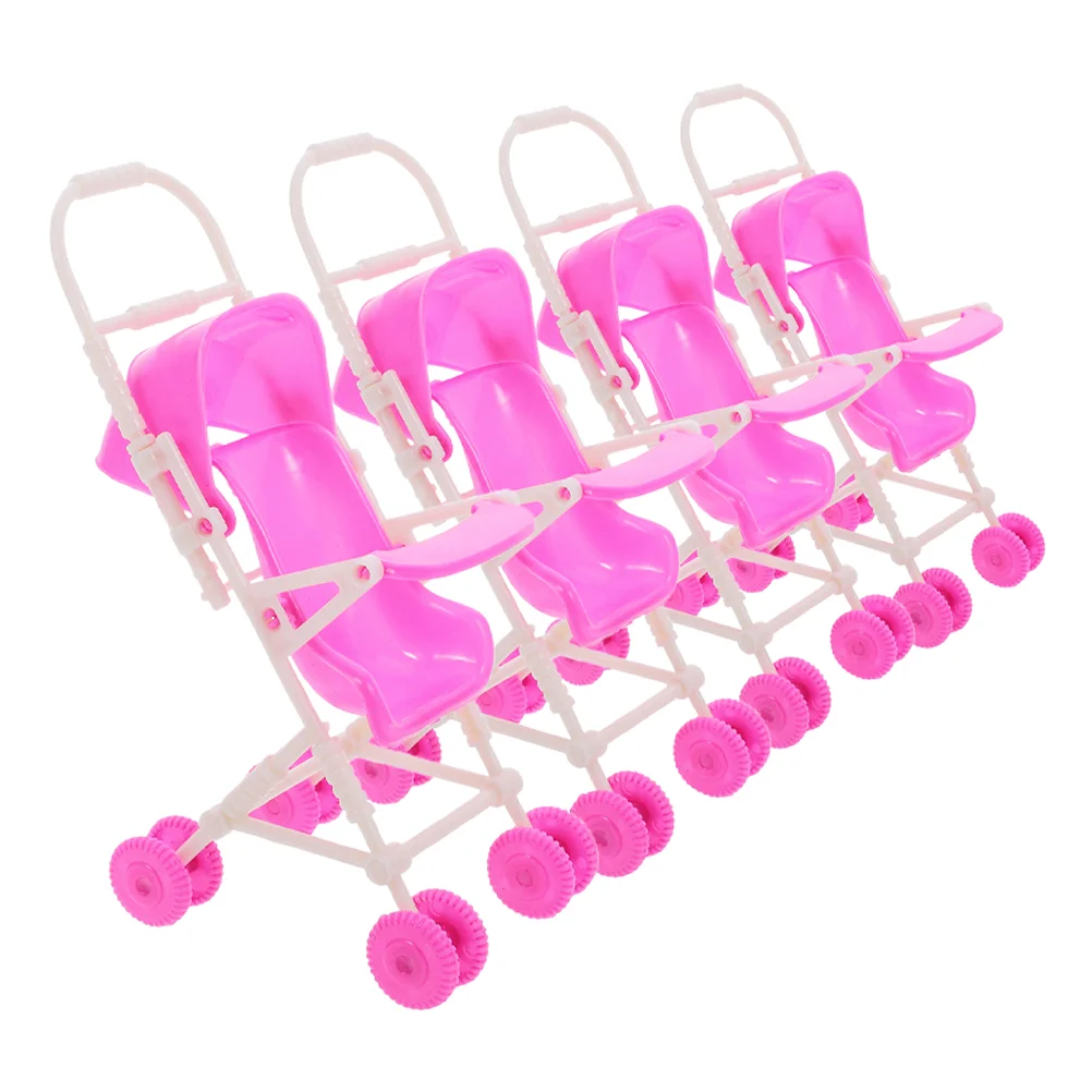 4 шт. коляска для девочек игрушка малышей декор кукольного домика кукол складной