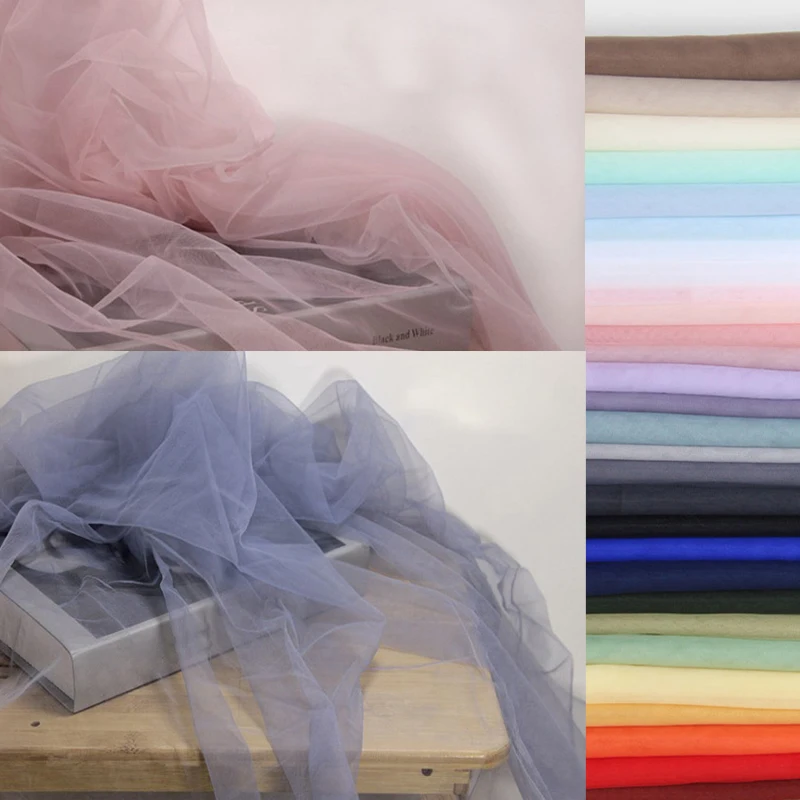 Женская сетчатая ткань мягкая тонкая однотонная кружевная пряжа для фотографий