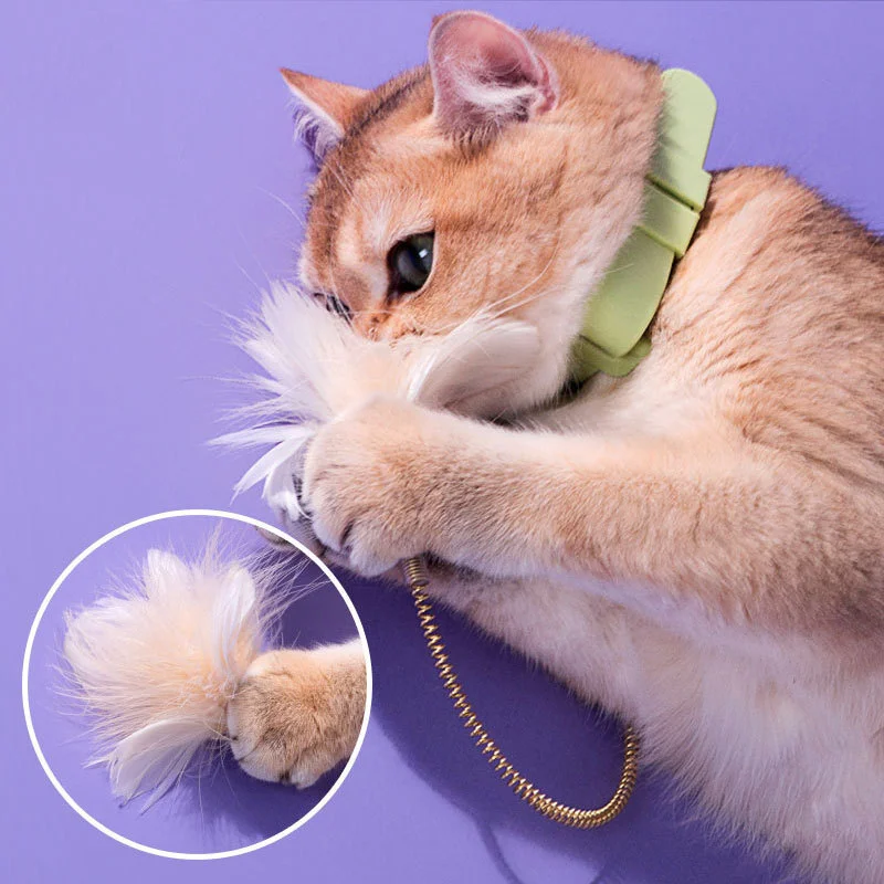 

Teasing Cat Stick Cat Toy Self Hi Cat Boredom Artifact Resistant Scratching and Biting Bell Feather Cat Collar Interactive Toys